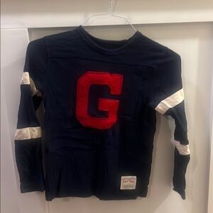 Kids Navy Blue and Red Long Sleeve Shirt